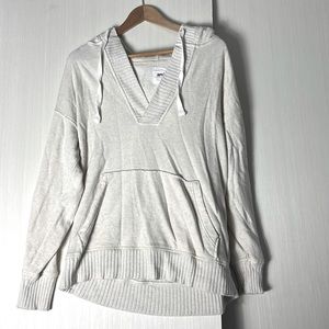Aerie White Cream Oversized Hoodie Drawstrings XS